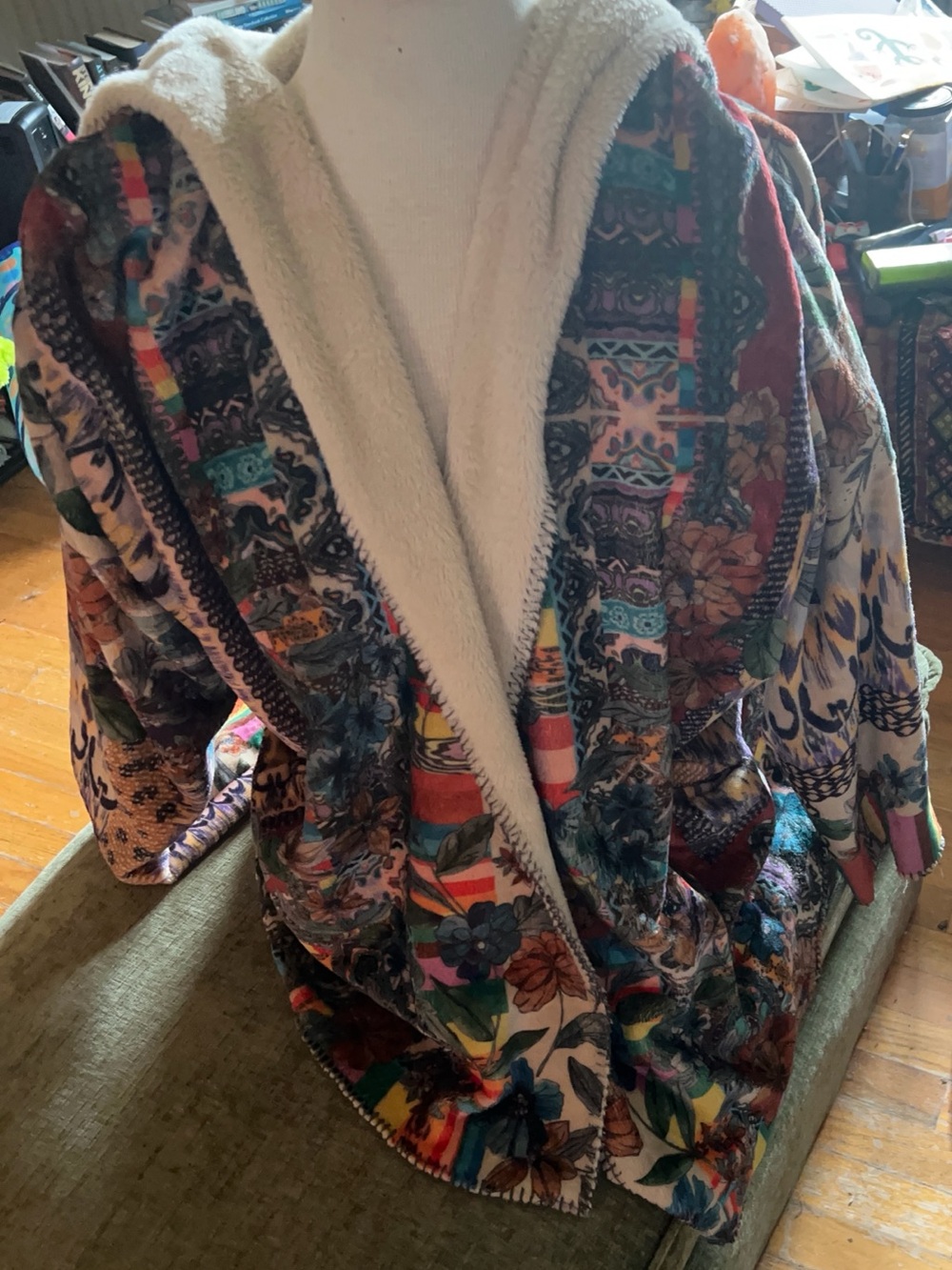 Nwt johnny was betzy sherpa jacket in multi
